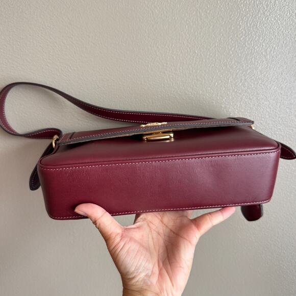 Coach Etta Small Flap Shoulder Bag CCV63 smooth leather/Im/Maroon - Picture 5 of 11